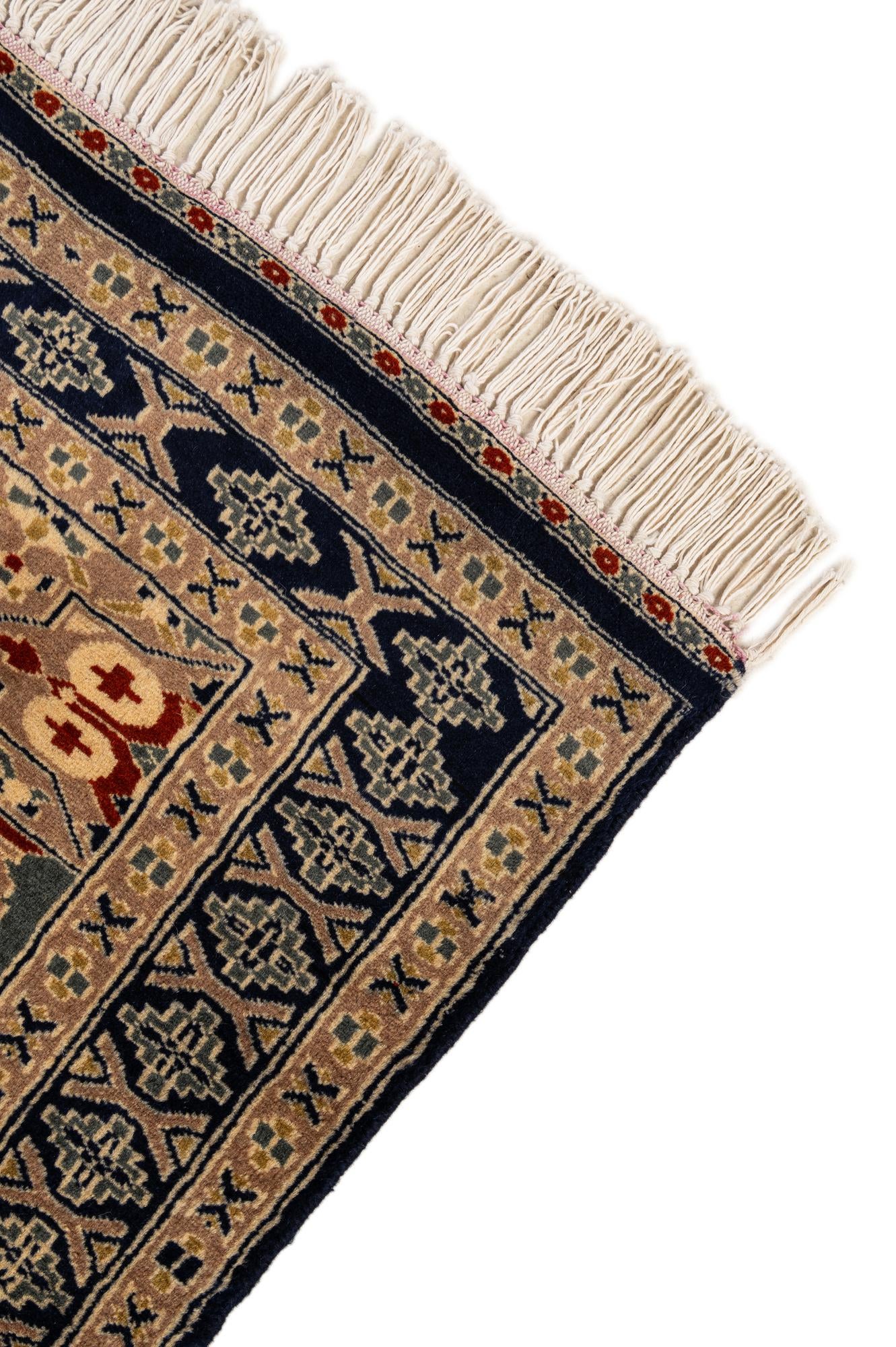 2' 7 x 4' 8 Hand Knotted Bokhara Oriental Wool Rug