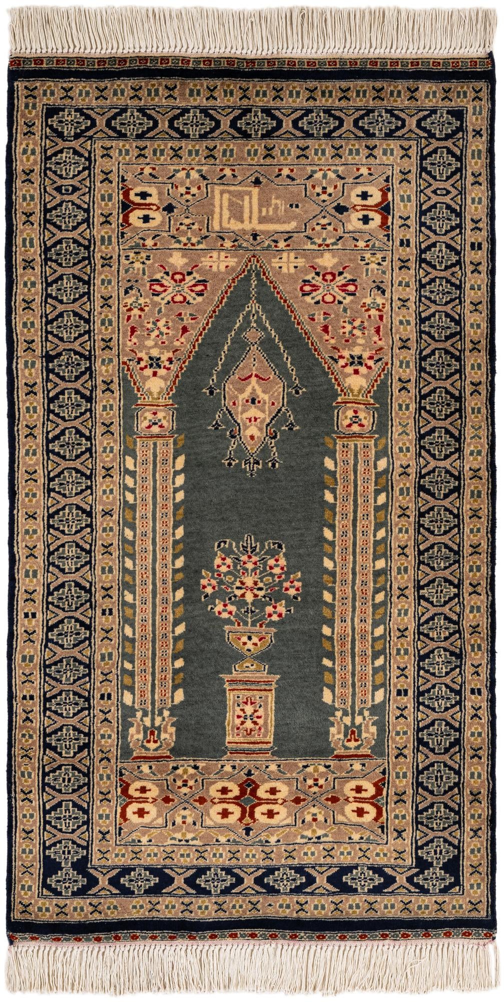 2' 7 x 4' 8 Hand Knotted Bokhara Oriental Wool Rug