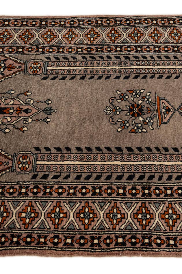 Detail image of 2' 7 x 4' 8 Hand Knotted Bokhara Oriental Wool Rug