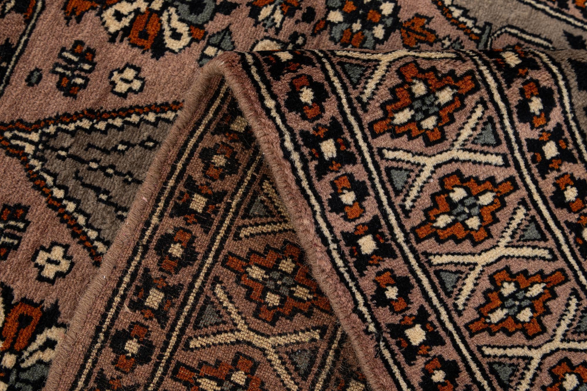 2' 7 x 4' 8 Hand Knotted Bokhara Oriental Wool Rug