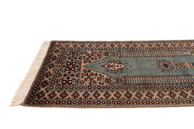 Detail image of 2' 8 x 4' 4 Hand Knotted Bokhara Oriental Wool Rug