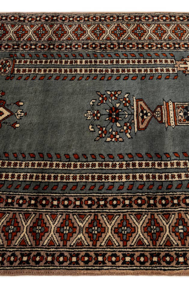 Detail image of 2' 8 x 4' 4 Hand Knotted Bokhara Oriental Wool Rug