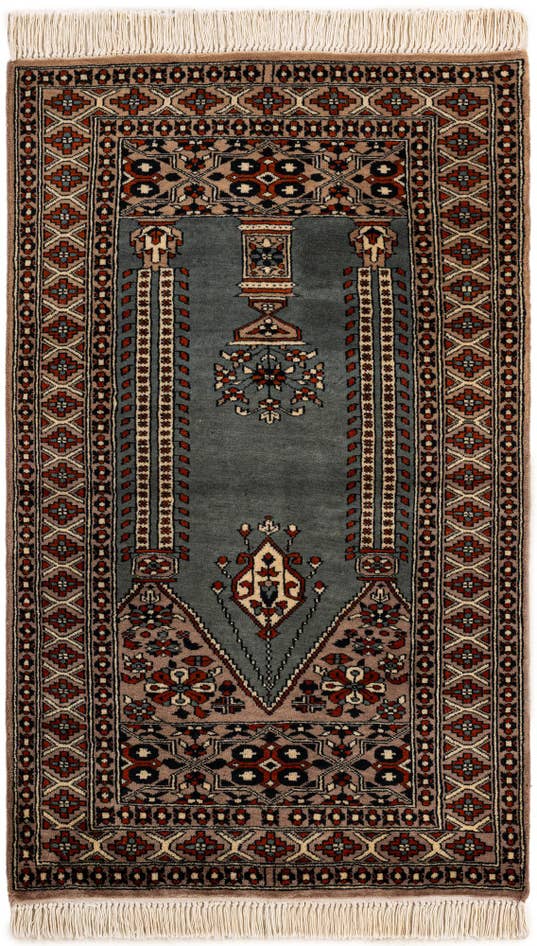 Detail image of 2' 8 x 4' 4 Hand Knotted Bokhara Oriental Wool Rug