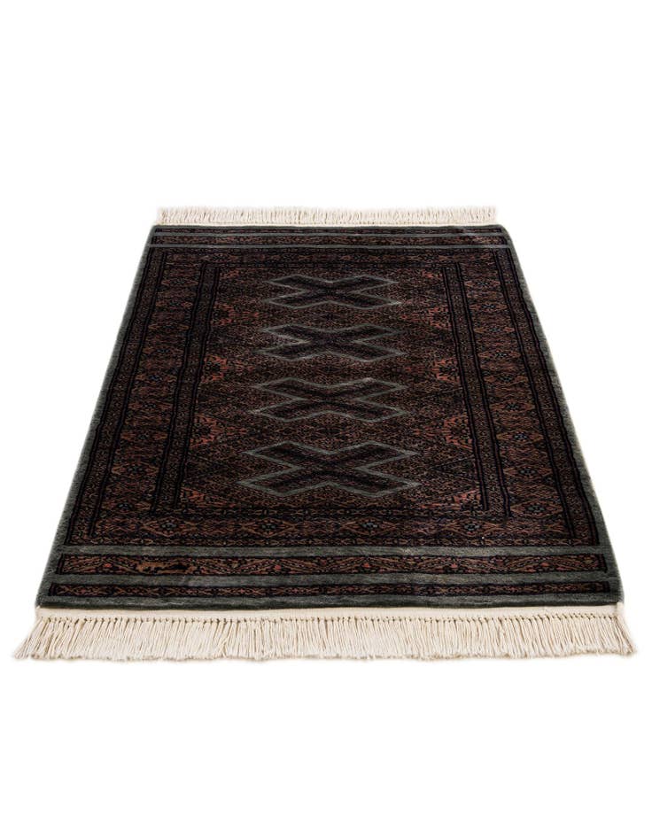 Detail image of 2' 7 x 3' 10 Hand Knotted Bokhara Oriental Wool Rug