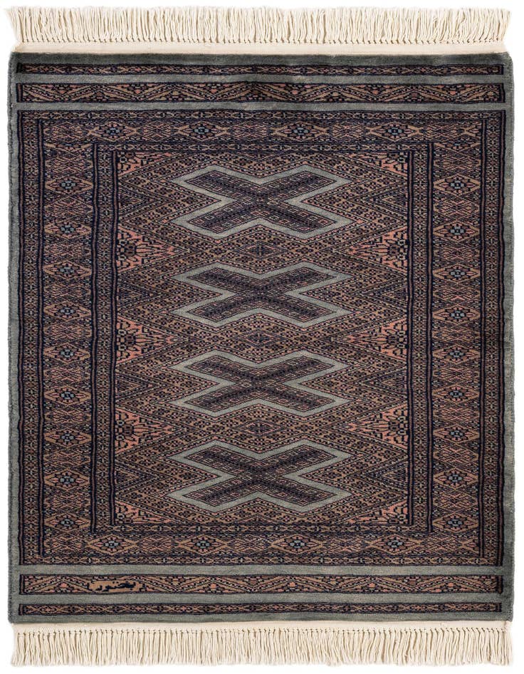 Detail image of 2' 7 x 3' 10 Hand Knotted Bokhara Oriental Wool Rug
