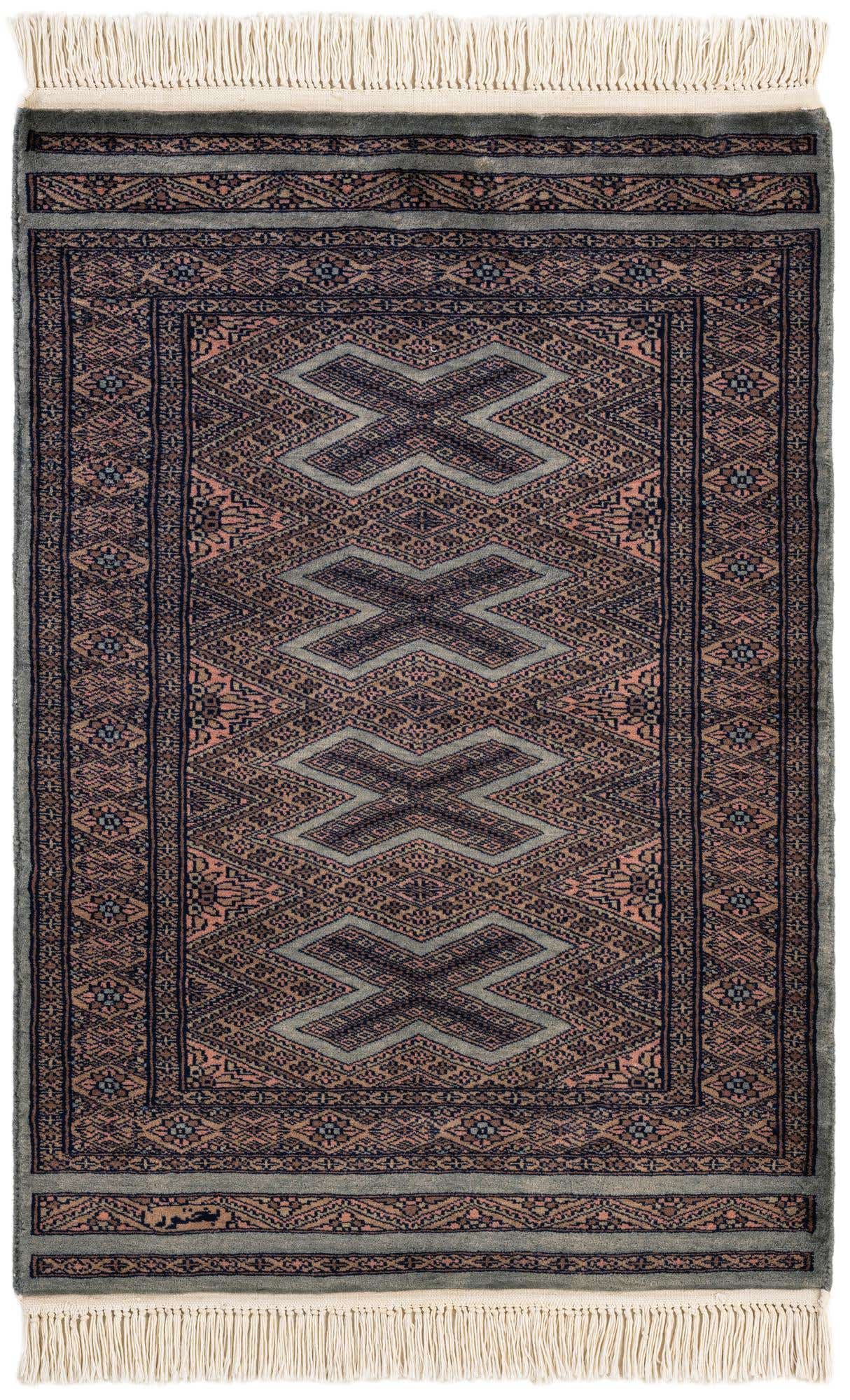 2' 7 x 3' 10 Hand Knotted Bokhara Oriental Wool Rug