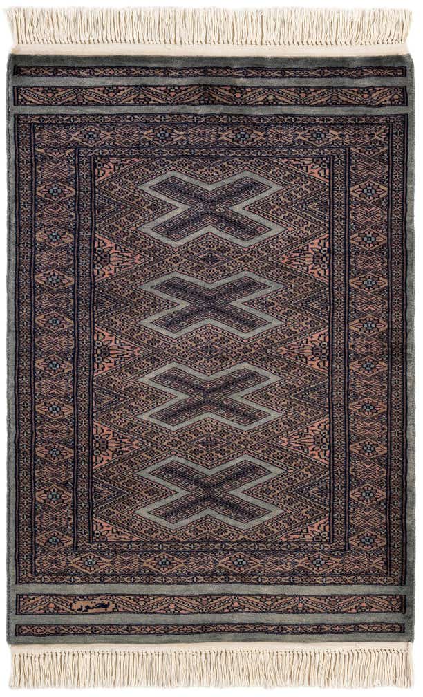 2' 7 x 3' 10 Hand Knotted Bokhara Oriental Wool Rug