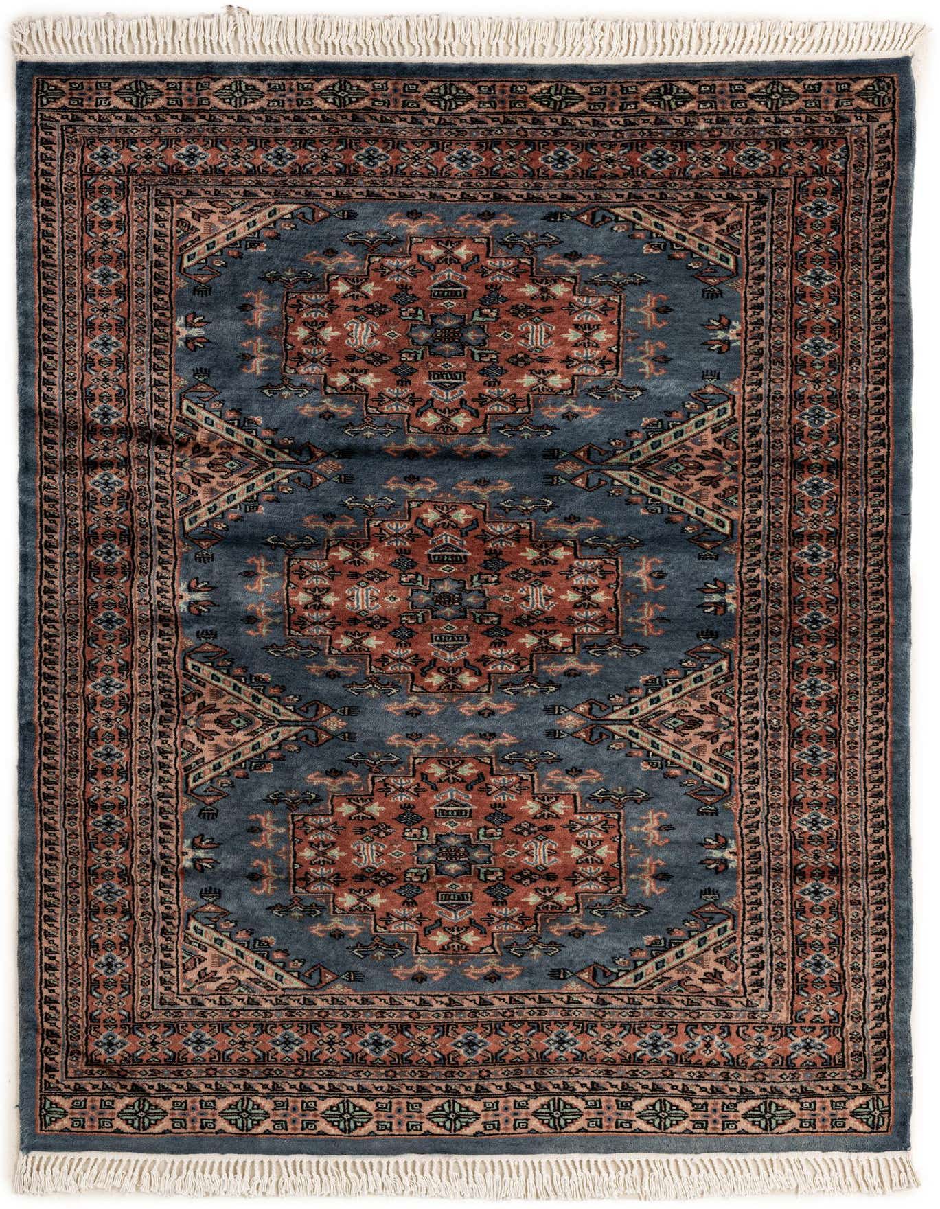 4' 4 x 6' 1 Hand Knotted Bokhara Wool Rug