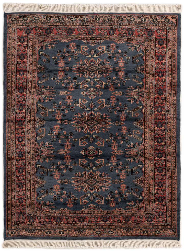 4' 3 x 5' 7 Hand Knotted Bokhara Oriental Wool Rug