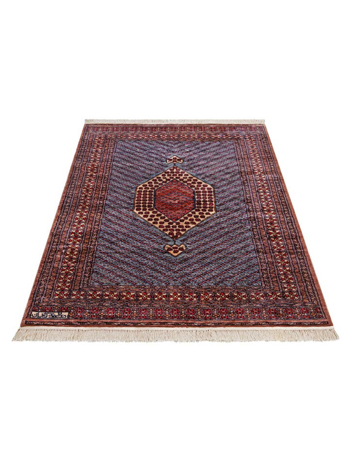 Detail image of 4' 2 x 6' 2 Hand Knotted Bokhara Oriental Wool Rug