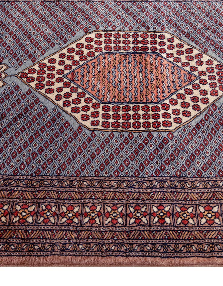 Detail image of 4' 2 x 6' 2 Hand Knotted Bokhara Oriental Wool Rug