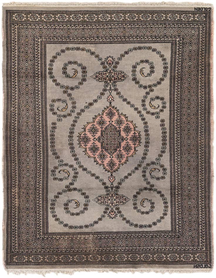 Detail image of 4' x 6' 4 Hand Knotted Bokhara Wool Rug