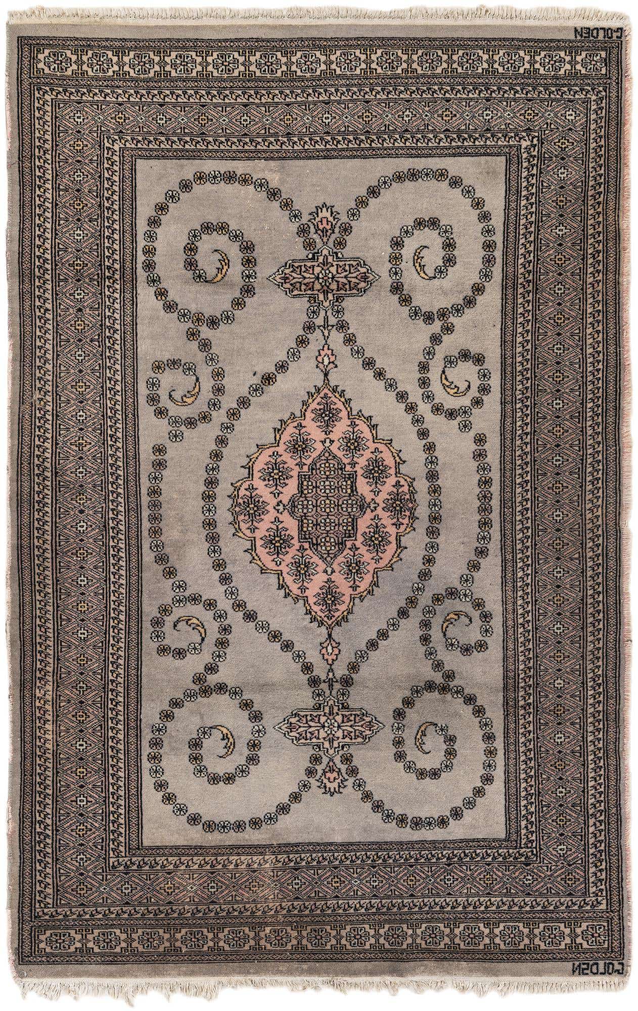 4' x 6' 4 Hand Knotted Bokhara Wool Rug