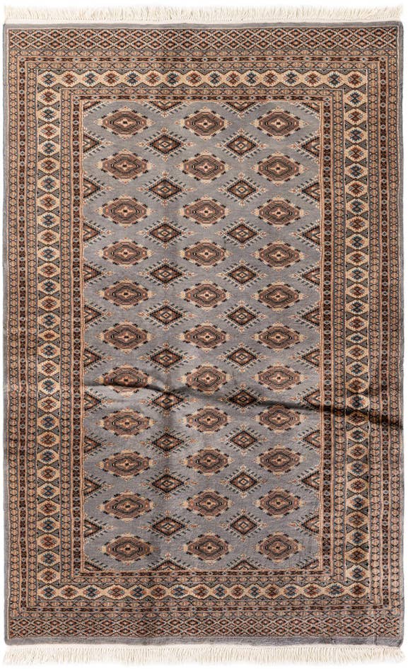 Detail image of 4' 6 x 6' 11 Hand Knotted Bokhara Oriental Wool Rug