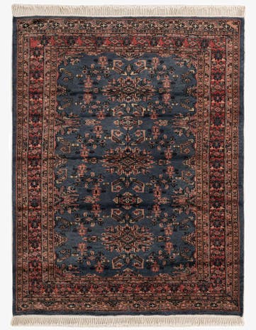 4' 3 x 5' 7 Hand Knotted Bokhara Oriental Wool Rug
