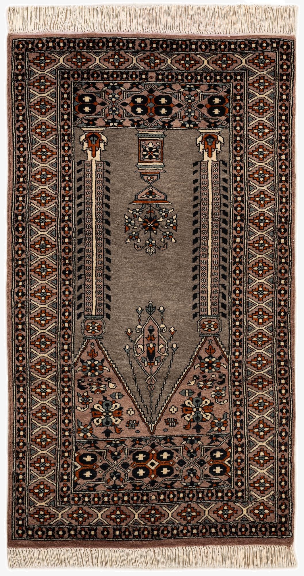 2' 7 x 4' 8  Hand Knotted Bokhara Oriental Wool Rug