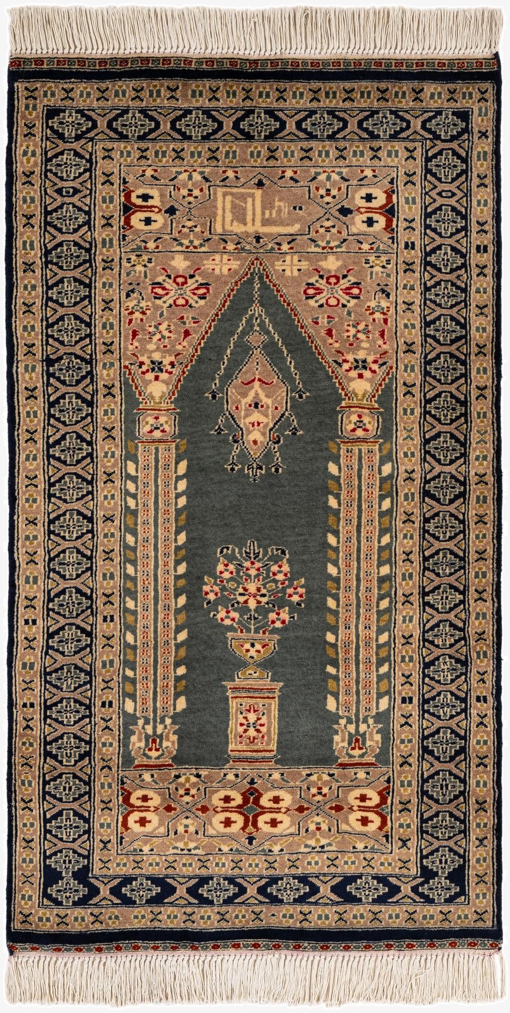 2' 7 x 4' 8  Hand Knotted Bokhara Oriental Wool Rug