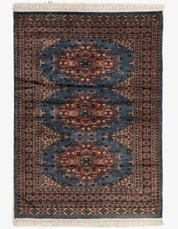 4' 4 x 6' 1 Hand Knotted Bokhara Wool Rug