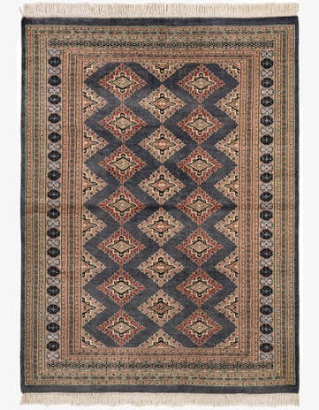 4' 2 x 5' 7 Hand Knotted Bokhara Oriental Rug