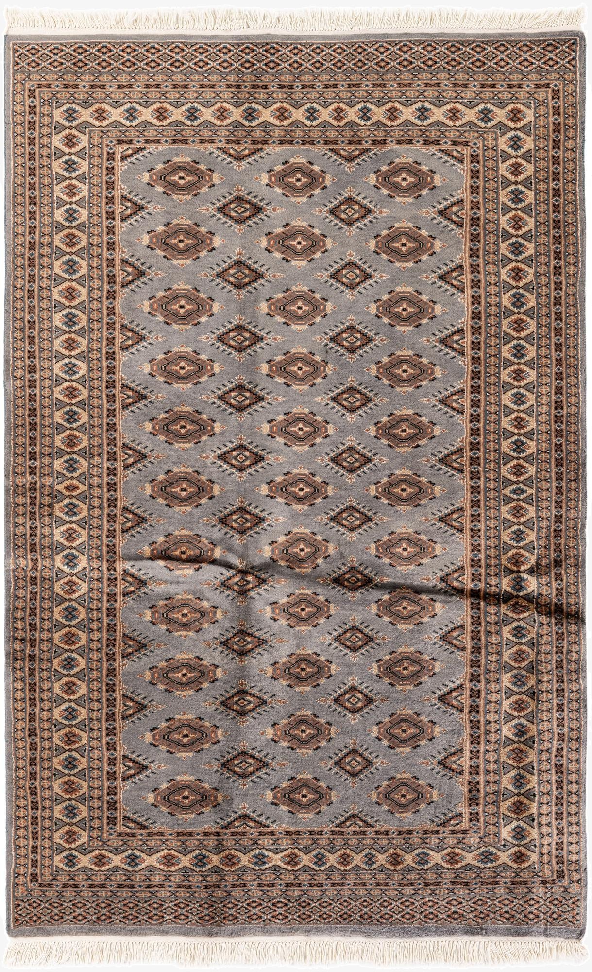 4' 6 x 6' 11  Hand Knotted Bokhara Oriental Wool Rug