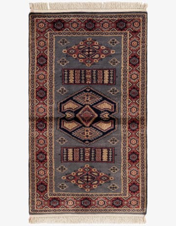 3' x 5' 1 Hand Knotted Bokhara Oriental Rug