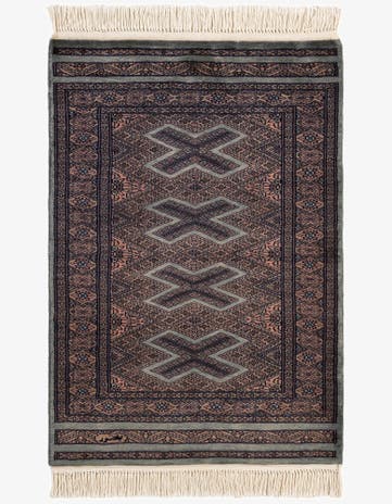 2' 7 x 3' 10 Hand Knotted Bokhara Oriental Wool Rug