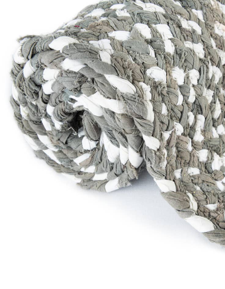 Detail image of 6' 1 x 9'  Hand Braided Chindi Rug