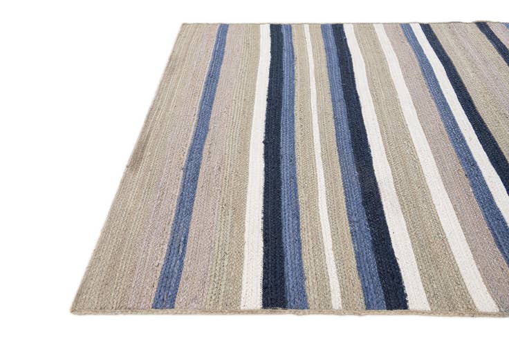 Detail image of 5' 2 x 8' 4 Handmade Braided Jute Rug