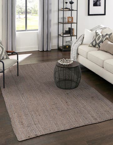5' 1 x 8' Handmade Braided Jute Rug