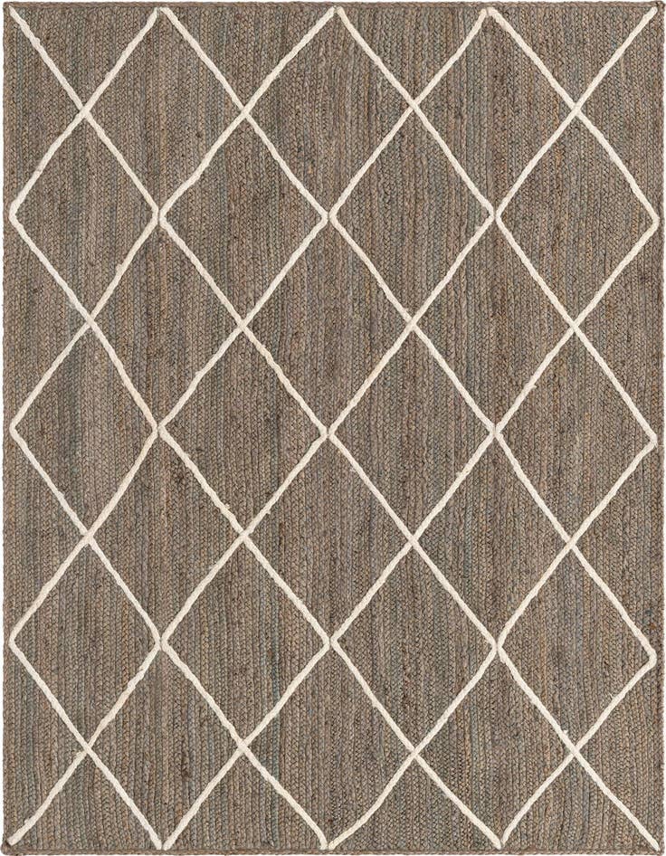 Detail image of 5' 1 x 8'  Hand Braided Jute Rug