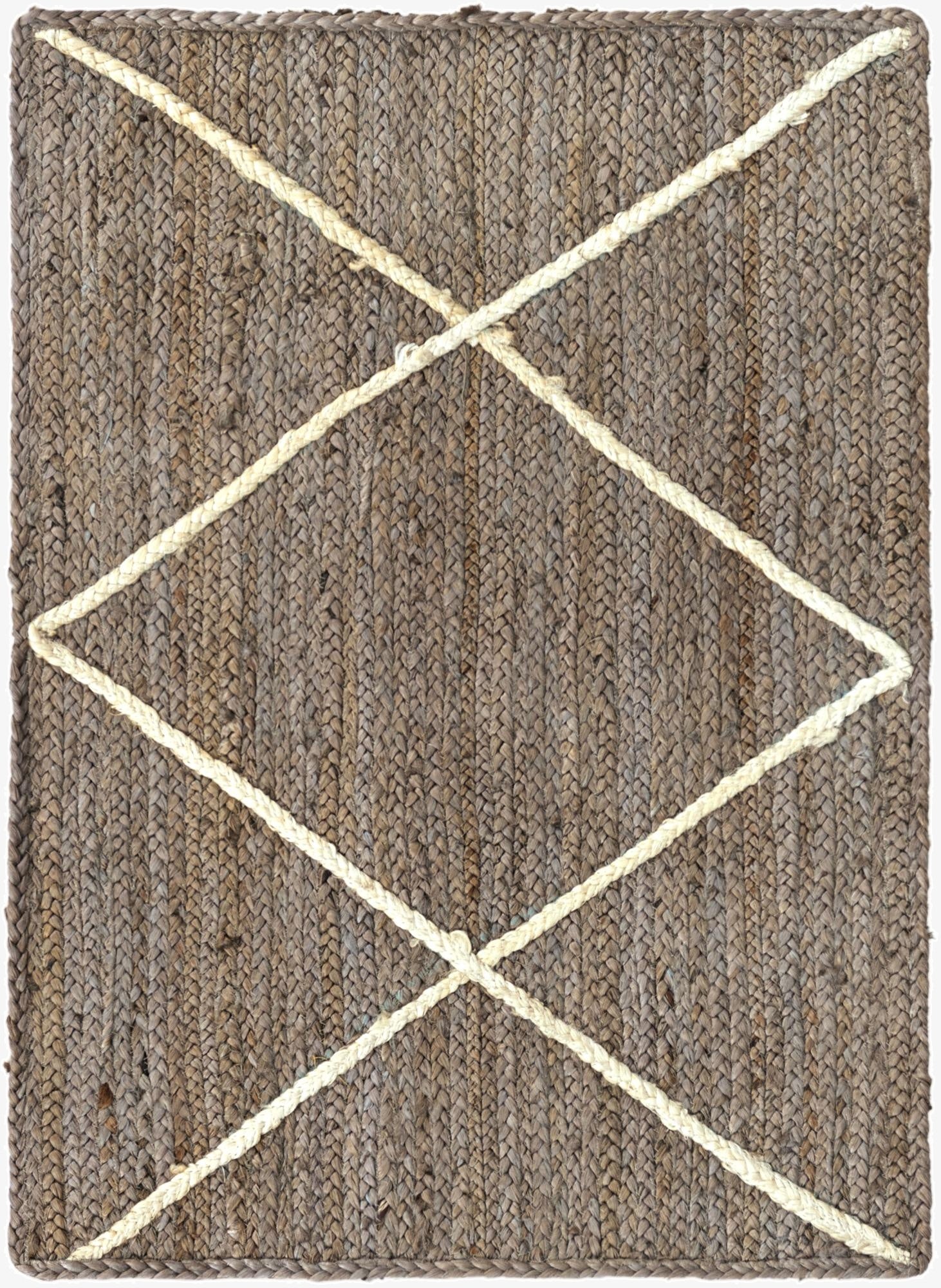 2' x 3' 1  Hand Braided Jute Rug