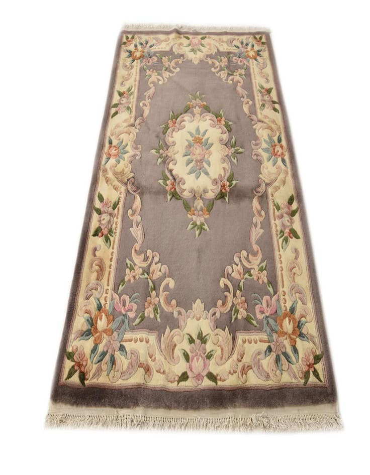 Detail image of 4' 1 x 6' 3  Hand Knotted Carved Pekin Wool Rug