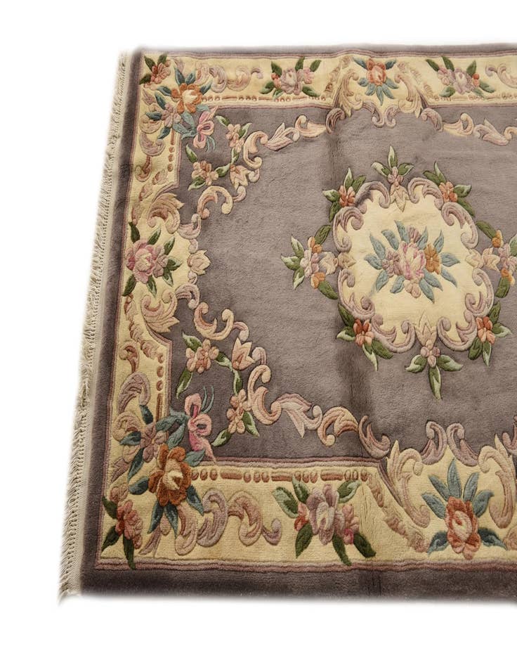 Detail image of 4' 1 x 6' 3  Hand Knotted Carved Pekin Wool Rug