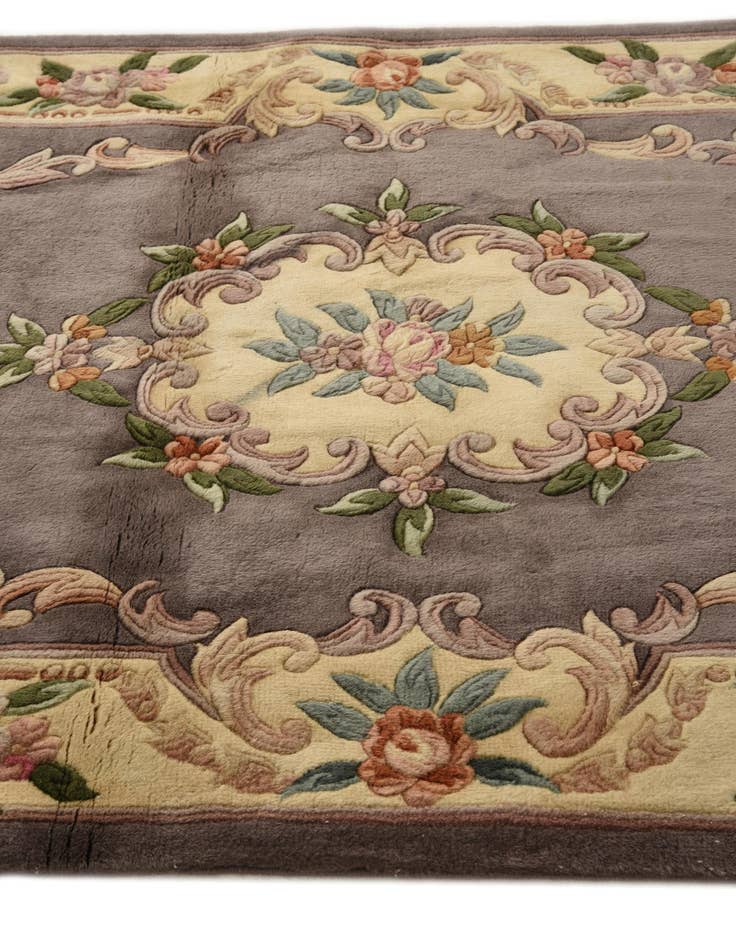 Detail image of 4' 1 x 6' 3  Hand Knotted Carved Pekin Wool Rug