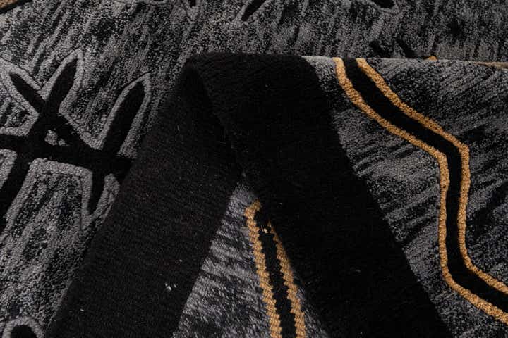 6' 8 x 9' 9 Hand Knotted Carved Pekin Wool Rug