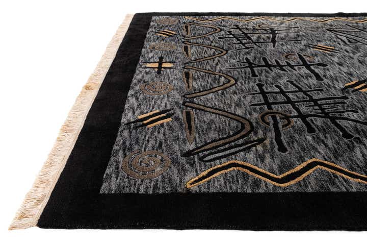 6' 8 x 9' 9 Hand Knotted Carved Pekin Wool Rug