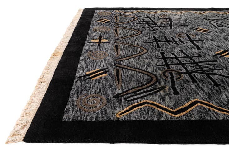Detail image of 6' 8 x 9' 9 Hand Knotted Carved Pekin Wool Rug
