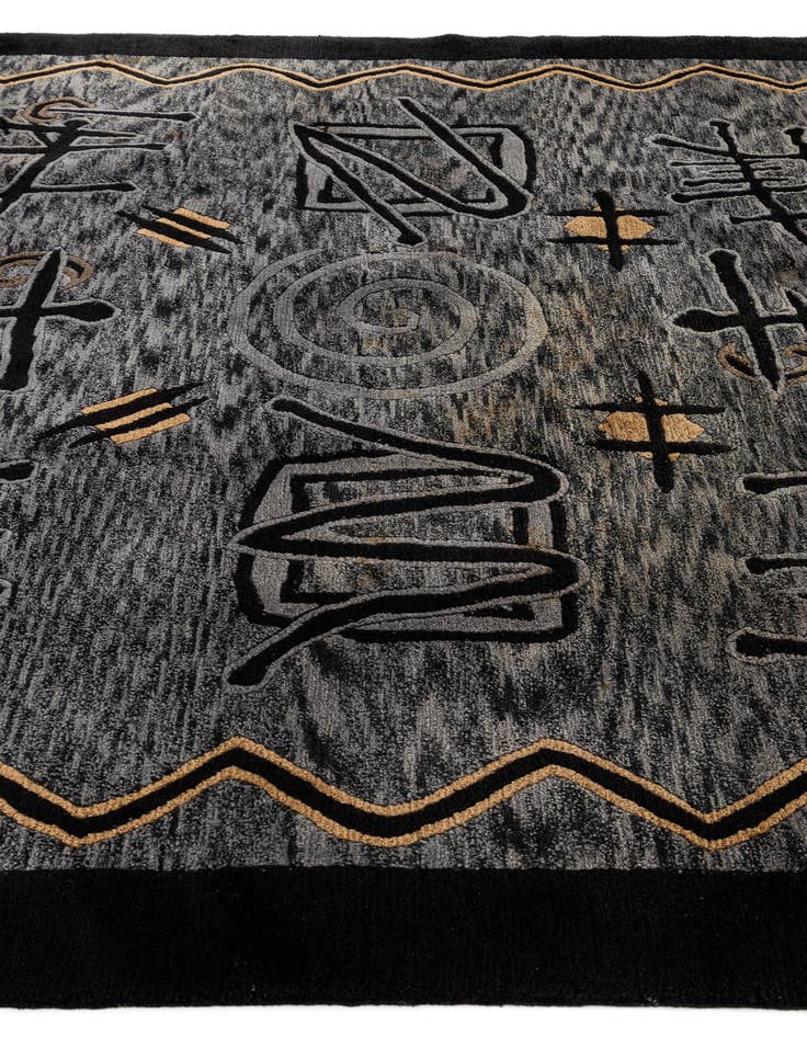 Detail image of 6' 8 x 9' 9  Hand Knotted Carved Pekin Wool Rug