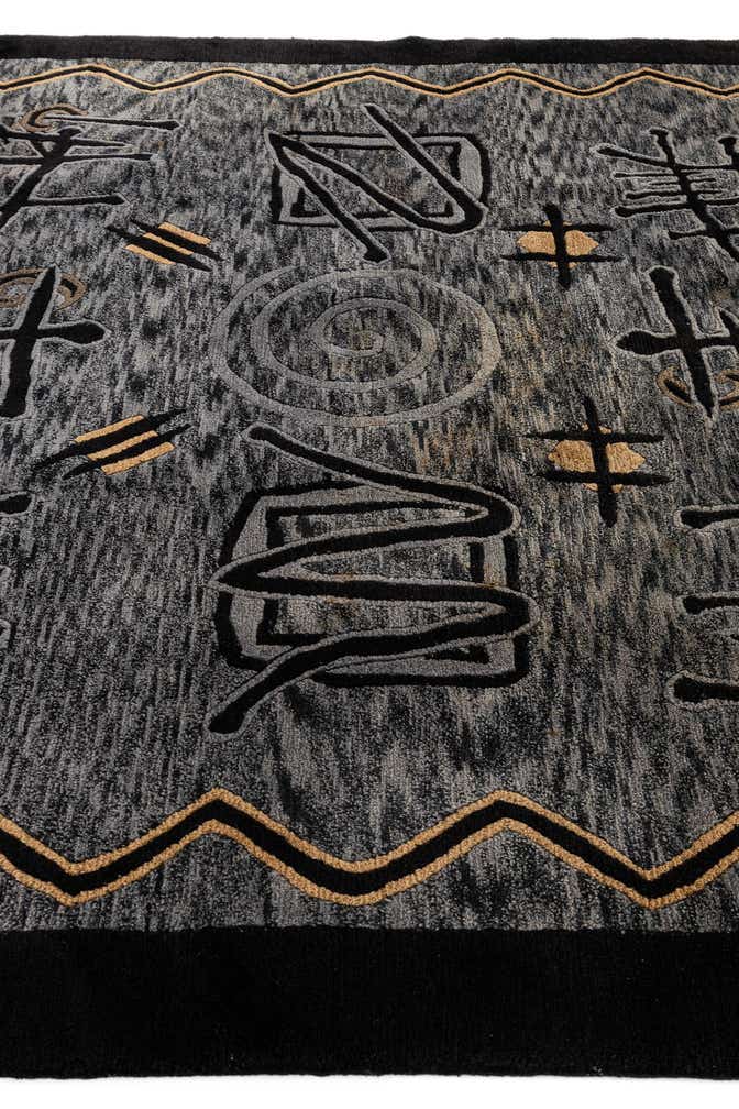 6' 8 x 9' 9 Hand Knotted Carved Pekin Wool Rug