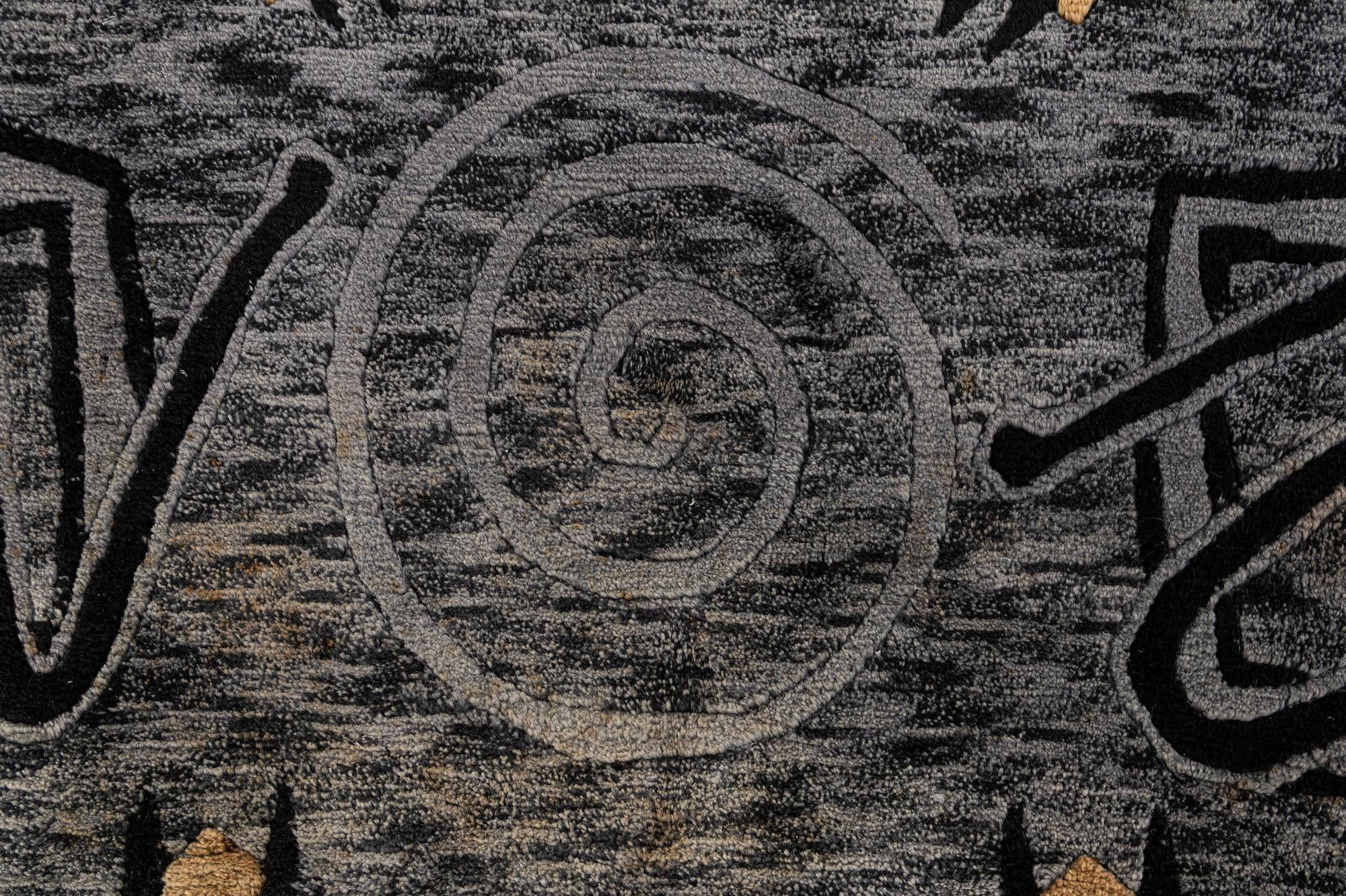 6' 8 x 9' 9 Hand Knotted Carved Pekin Wool Rug