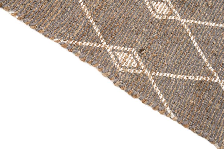 Detail image of 4' 2 x 6' Hand Braided Chenille Jute Rug
