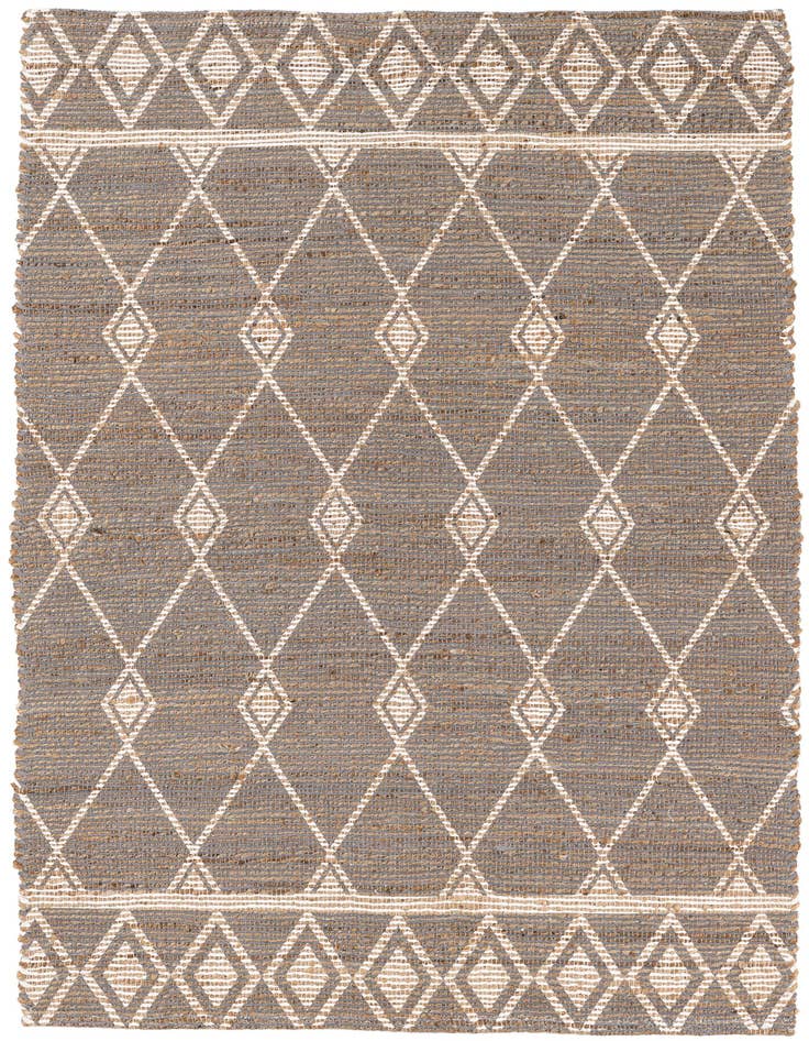 Detail image of 4' 2 x 6' Hand Braided Chenille Jute Rug