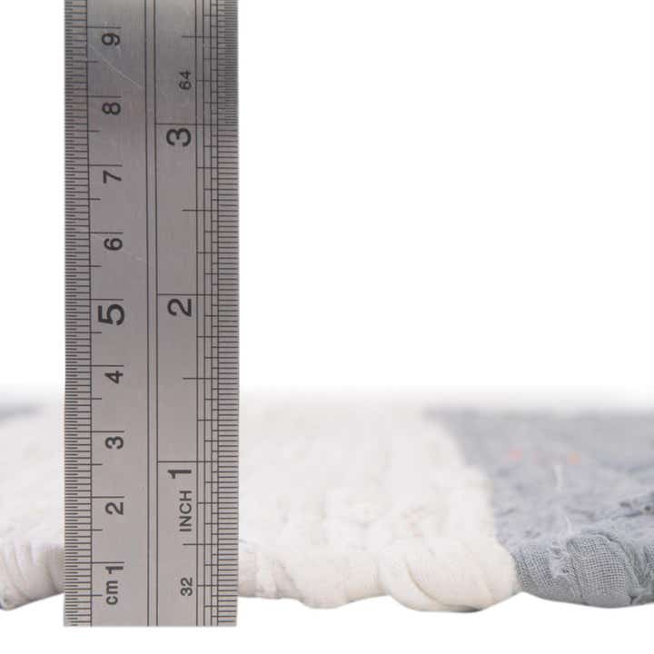 370cm x 490cm Handgewebt Chindi Rag Teppich
