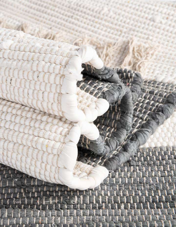 370cm x 490cm Handgewebt Chindi Rag Teppich