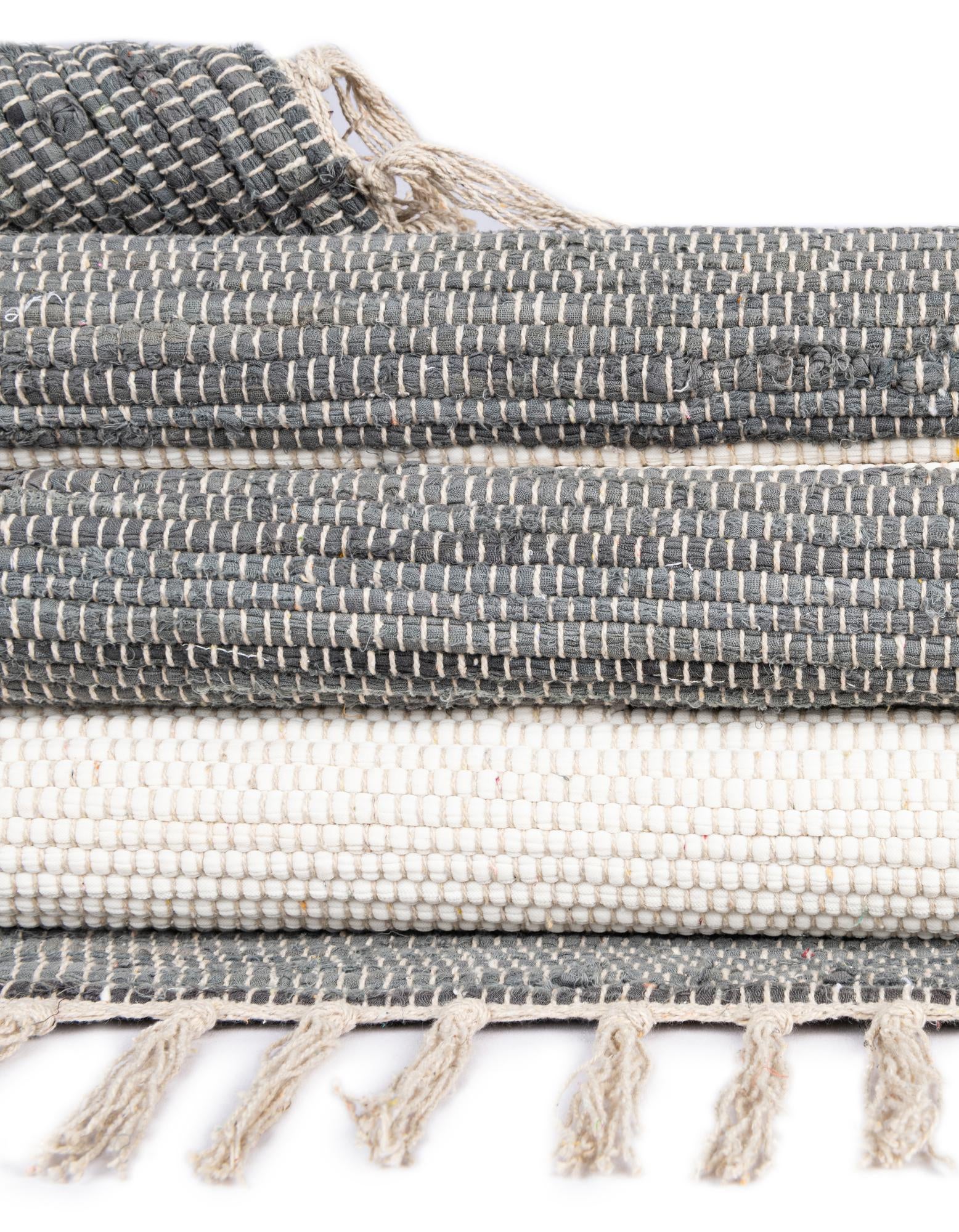 5' 1 x 8' Hand Woven Chindi Rag Rug