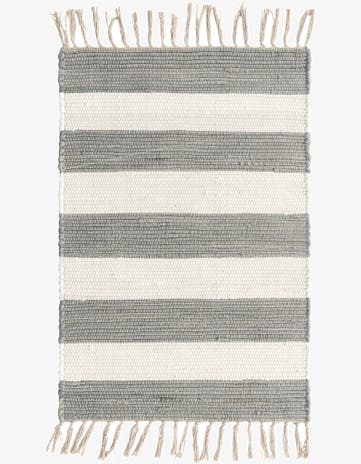 Gray Hand Woven Chindi Rag Rug