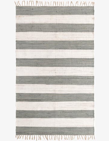 5' 1 x 8' Hand Woven Chindi Rag Rug