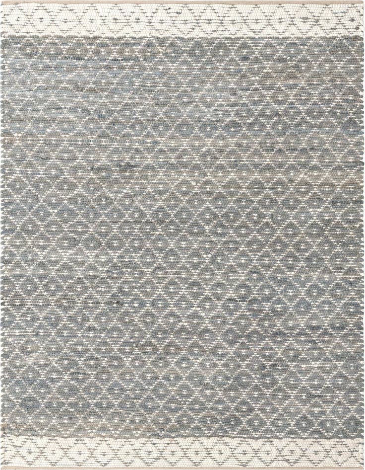 Detail image of 6' 1 x 9' Hand Woven Chindi Trellis Rug