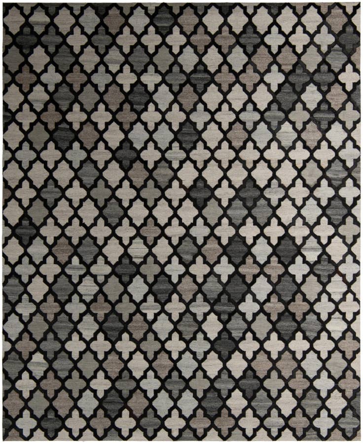 Detail image of 8' 1 x 9' 10 Cowhide - Patchwork Rug