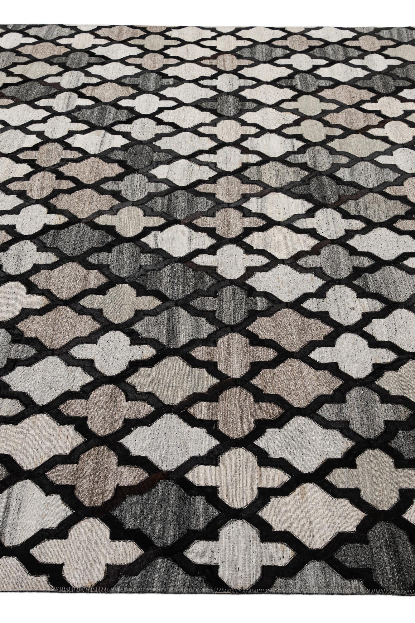 8' 1 x 9' 10 Cowhide - Patchwork Rug